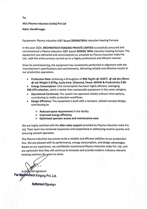 MECHNOTECH FORGING PRIVATE LIMITED (350KW)